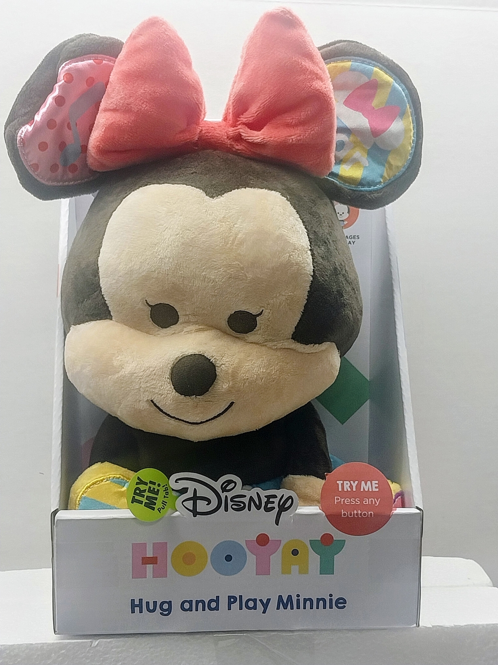 Disney HOOYAY Hug and Play Minnie Plush - Pink Bow